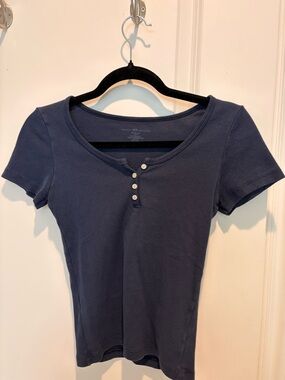 Brandy Melville Navy Button Up Shirt